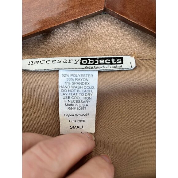 Vintage 1990's necessary objects by ady gluck frankel Tan Button Down Jacket - Picture 3 of 7